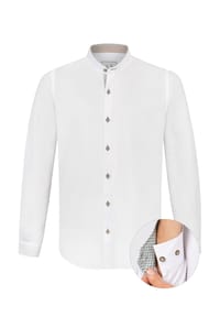 STOCKERPOINT - Trachtenhemd "Raffa", Comfort-Fit, Stehkragen, für Herren - WEISS/GRÜN