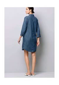 Alba Moda - Hemdblusenkleid in Jeansoptik aus trageangenehmer Lyocellware - dunkelblau