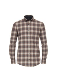 CASAMODA - Herren Flanellhemd kariert Casual Fit - Olive