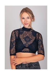 EDELNICE - Dirndlbluse Sissi Marineblau - blau