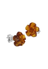 OSTSEE-SCHMUCK® - Ohrstecker , Blüte , Silber 925/000 - silber