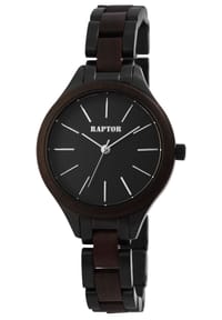 RAPTOR Raptor - Damen Quarz Armbanduhr Laila mit Edelstahlgliederarmband - 3 ATM - Mineralglas - gold-weinrot