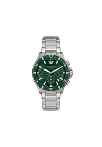 EMPORIO ARMANI WORLD EXPLORER - Emporio Armani Herren-Chronograph World Explorer Solarwerk Edelstahl, AR11741 - Silber