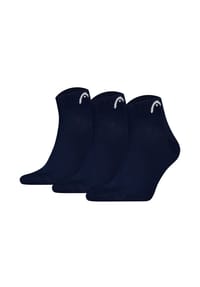 HEAD® - Unisex Quarter Socken, 3er Pack - All Sports Training Quarter 3P, Logo, einfarbig - Dunkelblau