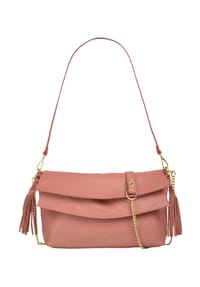 Samantha Look - Umhängetasche Echt Leder, Made In Italy - alt-rosa