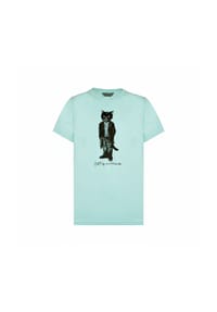 cat e lolette - Blaues T-Shirt Rockerkatze - blau