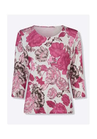 Witt - Rundhals-Shirt - champagner-dunkelblau-bedruckt