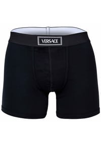 VERSACE - Herren Boxershorts - CANETE, Trunks, Stretch Cotton, Logo, einfarbig - Schwarz