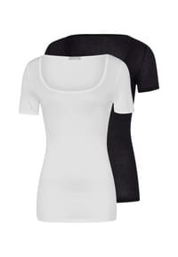 HANRO - Unterhemd / Shirt Kurzarm 2er Pack Ultralight - Schwarz