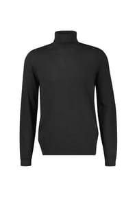 LRS - Rollkragenpullover aus reiner Baumwolle mit Rippbündchen - BLACK