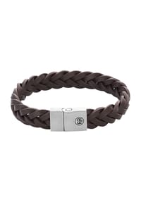 REBEL & ROSE® - Armband, Leder/Edelstahl - BRAUN