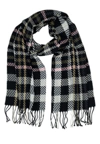 collezione alessandro® - Winterschal Elegant moderner Karoschal, Made in Italy - blau