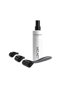 LAYZIN - Dermaroller-Set mit 3 Rollenköpfen und Reinigungsspray - 