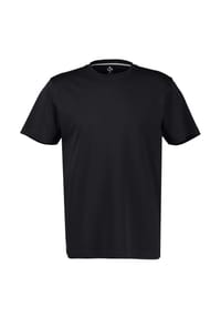 LRS - Uni-T-Shirt mit Rundkragen aus weicher, robuster Baumwolle - BLACK