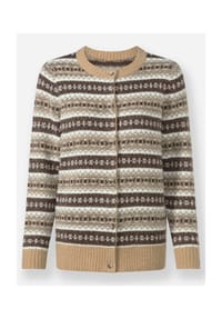 Witt - Jacquard-Strickjacke - camel-sesam-gemustert