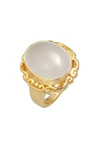 elli. PREMIUM - Ring Mondstein Vintage Ornament Klassik 925 Silber - Gold