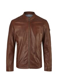 bugatti - Lederjacke BUAPOLLO mit Schultersteppung und Reißverschlüssen - Schwarz