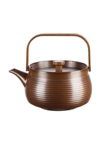 ASA - Japandi Teekanne mit Holzgriff, Porzellan, Brown - Black