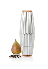 AdHoc® - Magnetische Pfeffer- und Salz-Doppelmühle MagTwo, silver, CeraCut® Ceramic Mahlwerke, Kunststoff / Bambusholz - Gold