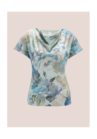 MADELEINE - Pullover mit Unikat-Druck - hellsalbeigrün / multicolor