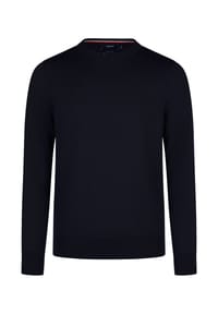 HECHTER PARIS - Pullover Basic mit dezentem Flaglabel - Schwarz