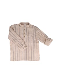 maximo® - GOTS MINI BOY-Hemd, langer Arm Musselinstoff - altindigo-weiß-streifen