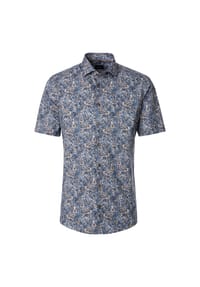 VENTI - Herren Businesshemd Print Modern Fit - Blau