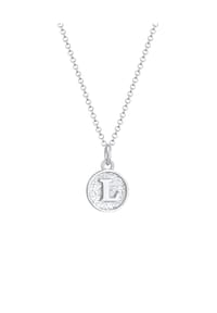 elli. - Halskette Buchstabe L Initialen Vintage Plättchen 925 Silber - Silber