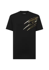 PLEIN SPORT - T-Shirt SCRATCH - black/lightgold