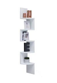 VCM. - Holzregal hängend | platzsparendes Regal | Maße:  H. 123 x B. 20 x T. 20 cm | Elegantes Regal hängend | Aufbewahrungsregal | Bücherregal | Wandregal - Mintis - Beton-Optik
