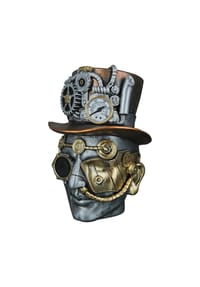 GILDE - Dekoobjekt "Steampunk Male" - silber