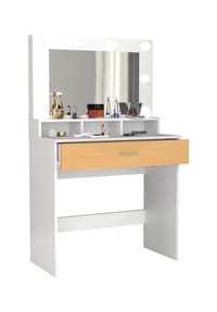 VCM. - Frisiertisch | Maße ca. H. 133 x B. 80 x T. 40 cm | Schminktisch mit Schublade und Spiegel – Kosmal - 