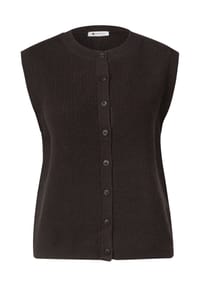 Street One - Strickweste, Knopfleiste, für Damen - 17874 BLACK COFFEE