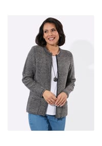 Witt - Strickjacke - lila-dunkelblau-gemustert