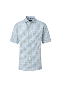 VENTI - Herren Businesshemd Kurzarm Print Comfort Fit - Blau