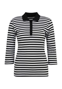 GALERIA - Poloshirt "Tilda", 3/4-Arm, Pima-Baumwolle, für Damen - BLACK-WHITE
