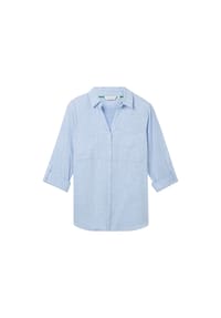 TOM TAILOR plus - Hemdblusen, 3/4-Arm, Kentkragen, für Damen - 40028 NEW BLUE