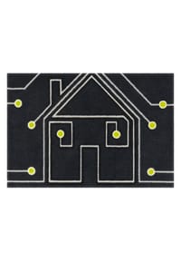 Kayoom - Fußmatte Living Mat 60 64 x 168 cm in anthrazit - weiß - gelb - anthrazit - weiß - gelb (BxL) 64 x 168 cm