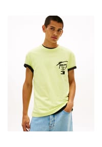 TOMMY Jeans - T-Shirt, Baumwolle, für Herren - LT3  FADED LIME