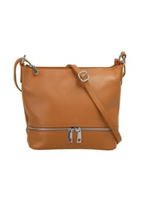 Cluty - Umhängetasche Echt Leder, Made In Italy - beige
