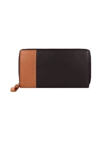 GREEN BURRY - Nappa Nappa Geldbörse RFID Schutz Leder 19.5 cm - black-tan