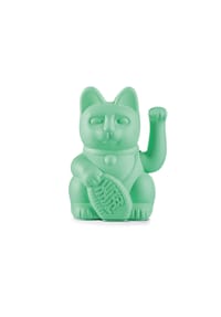 DONKEY - Winkekatze Lucky Cat Maneki Neko, Mint Green, 15 cm - Black
