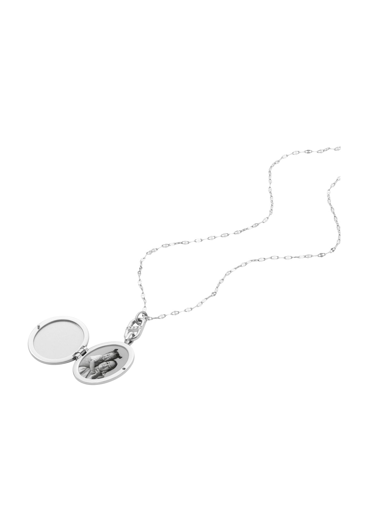 FOSSIL Damen Kette mit Medaillon-Anhänger, Edelstahl | GALERIA