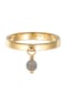 elli. PREMIUM Ring Bandring Stapelring Labradorit 925 Silber Vergoldet Bild 2