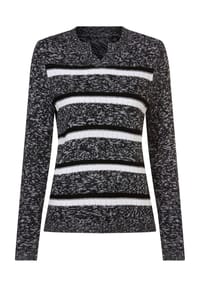 Sieh an! - Ringel-Pullover - ozean-weiß-gemustert
