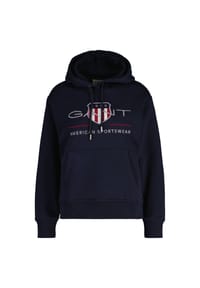 GANT - Damen Hoodie - ARCHIVE SHIELD HOODIE, Sweatshirt, Kapuze, Logo, uni - Blau