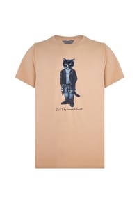 cat e lolette - Beiges T-Shirt Rockerkatze - beige