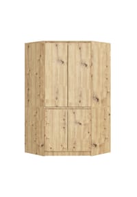 Akord - Eckkleiderschrank S100 mit 4 Türen und 6 Einlegeböden - artisan-eiche