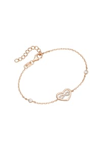 SMART JEWEL® - Armband Herz mit Infinity - Zeichen, Zirkonia Steine, Silber 925 - rosé