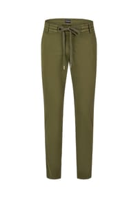 HECHTER PARIS - Chinohose mit Schnürverschluss - dark olive